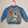 Ready to buy hand embroidered Rocket man jumper 9-12 months