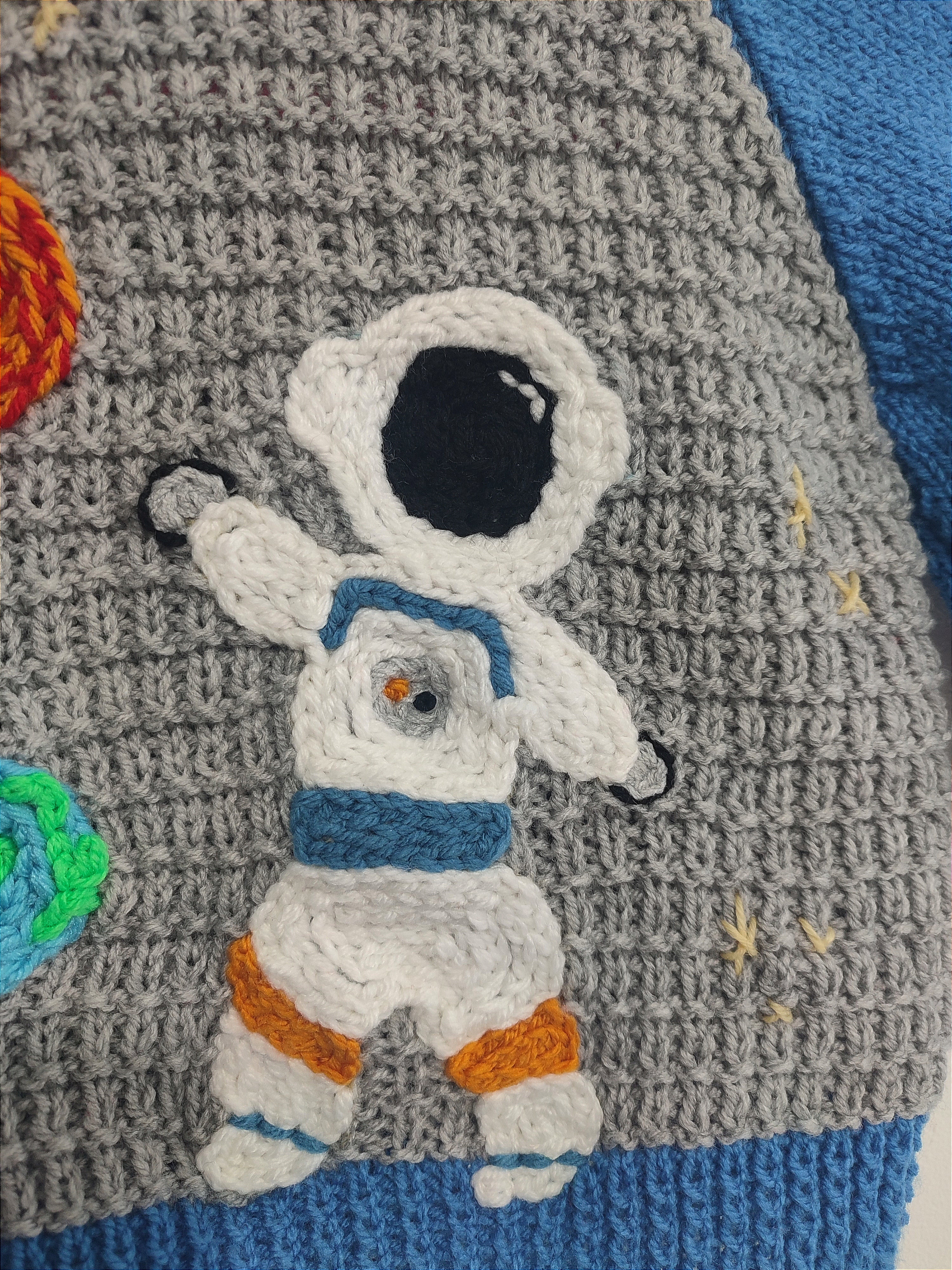 Ready to buy hand embroidered Rocket man jumper 9-12 months