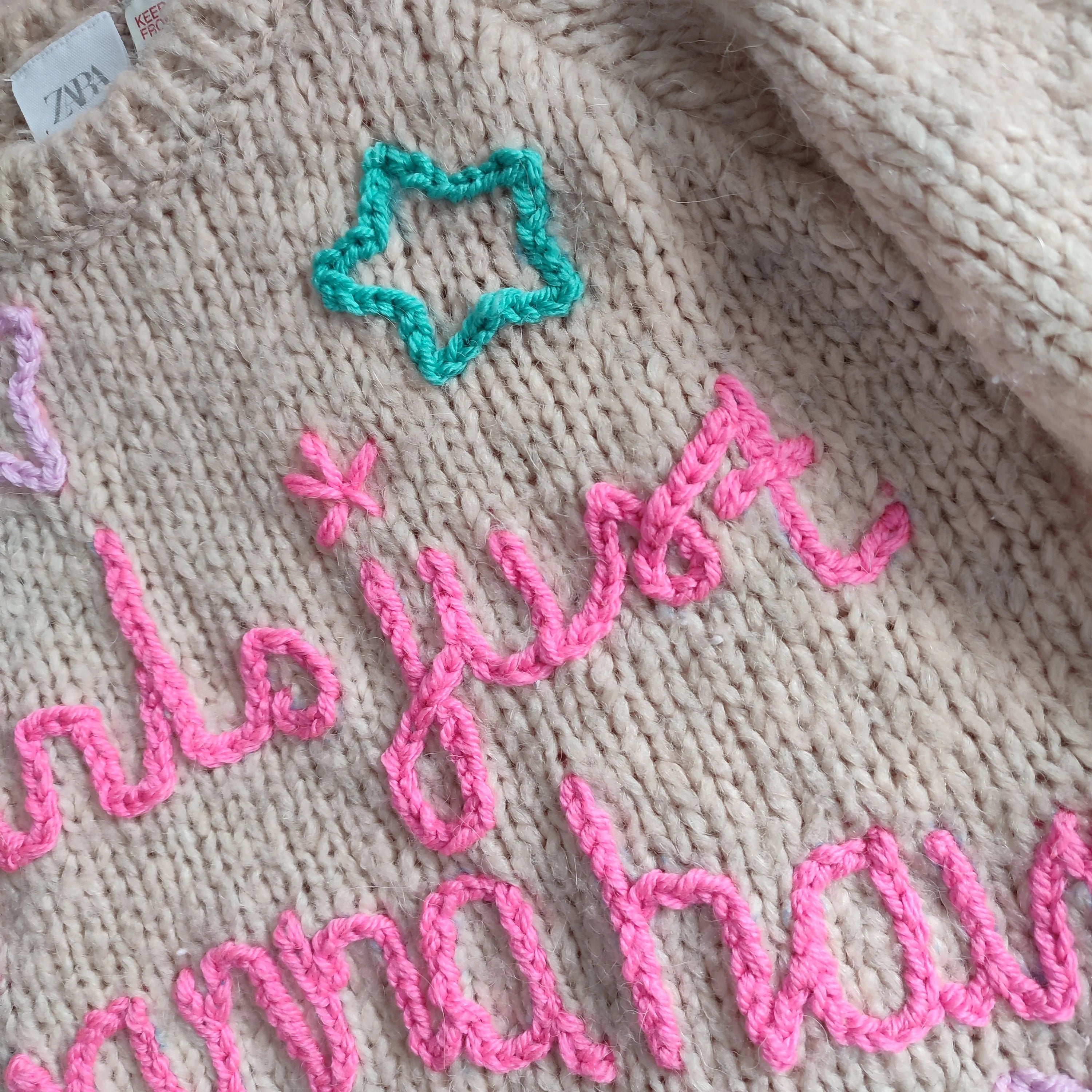 Handmade Embroidered Toddler Jumper, Girls Just Want to Have Fun, 12-18 Months