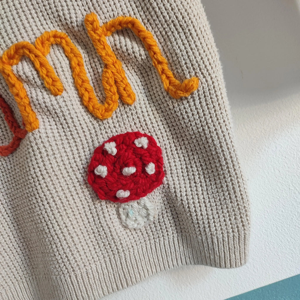 Ready to buy hand embroidered Hello autumn jumper 18-24 months, 1.5-2 years