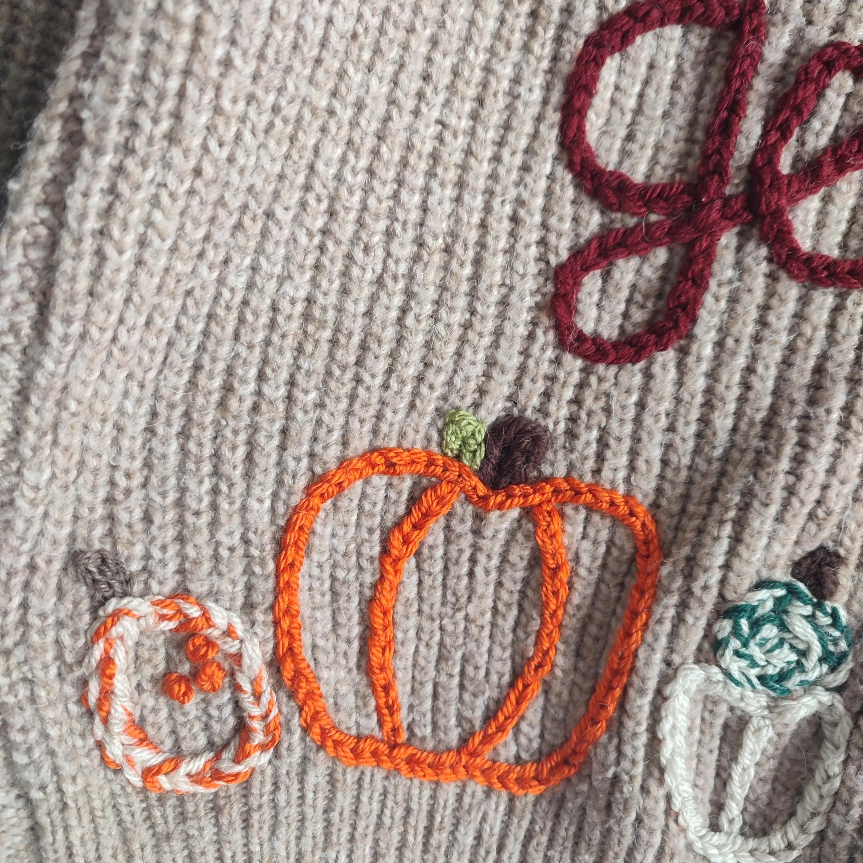 Handmade 'Oh My Gourd' Pumpkin Jumper, Kids Size 6-7 Years