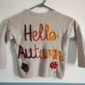 Ready to buy hand embroidered Hello autumn jumper 18-24 months, 1.5-2 years