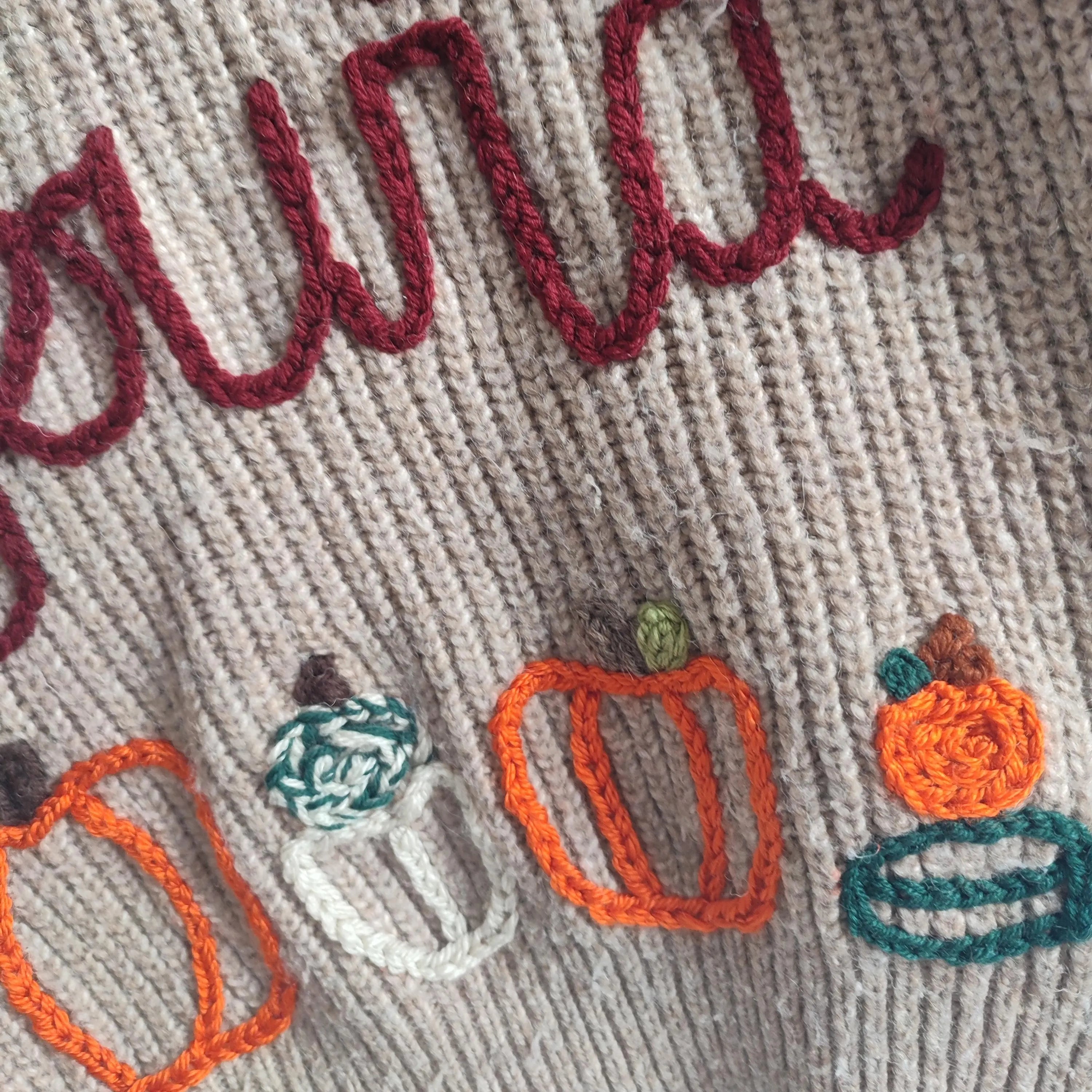Handmade 'Oh My Gourd' Pumpkin Jumper, Kids Size 6-7 Years