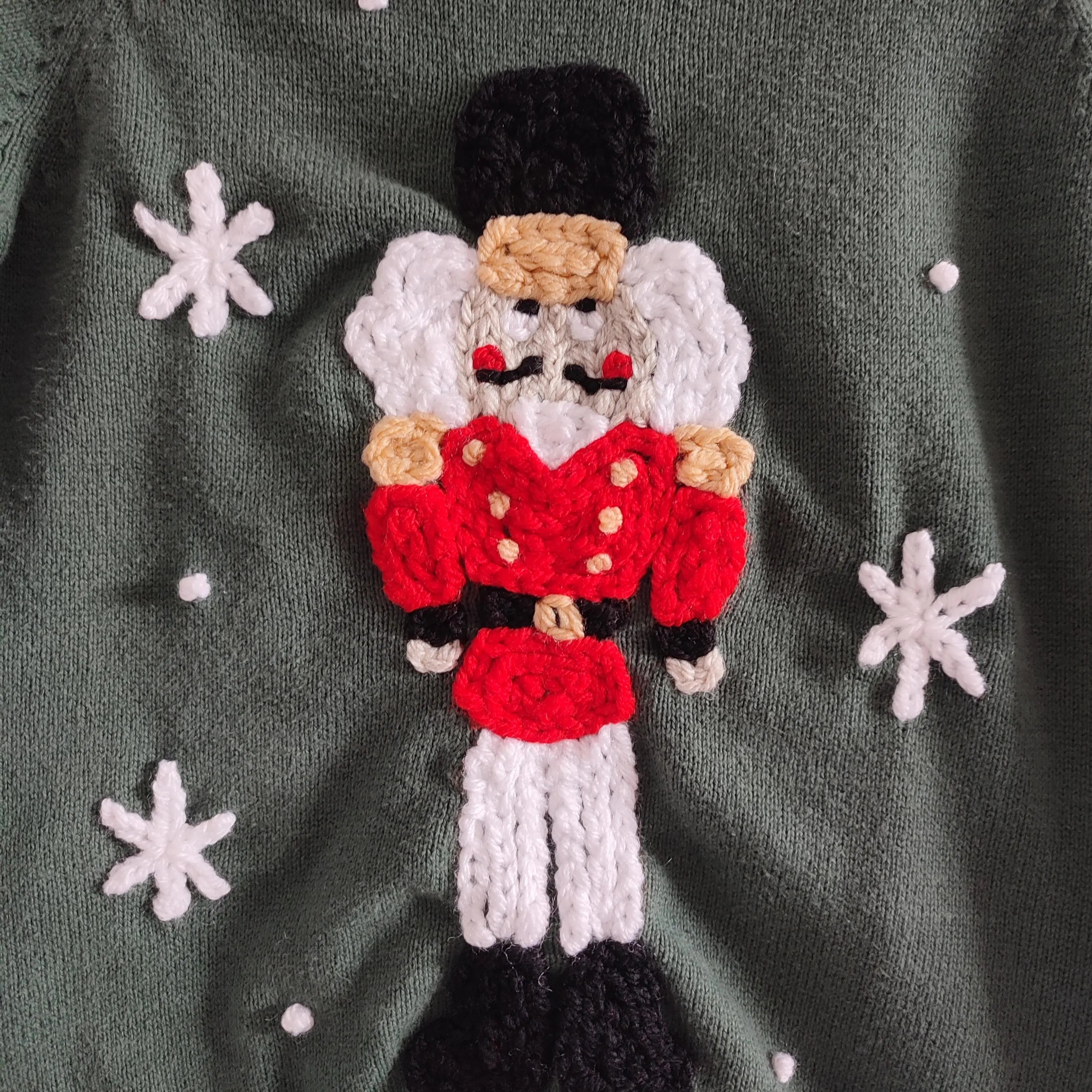 Hand embroidered nutcracker Christmas jumper. Size 1.5-2 years, 18-24 months