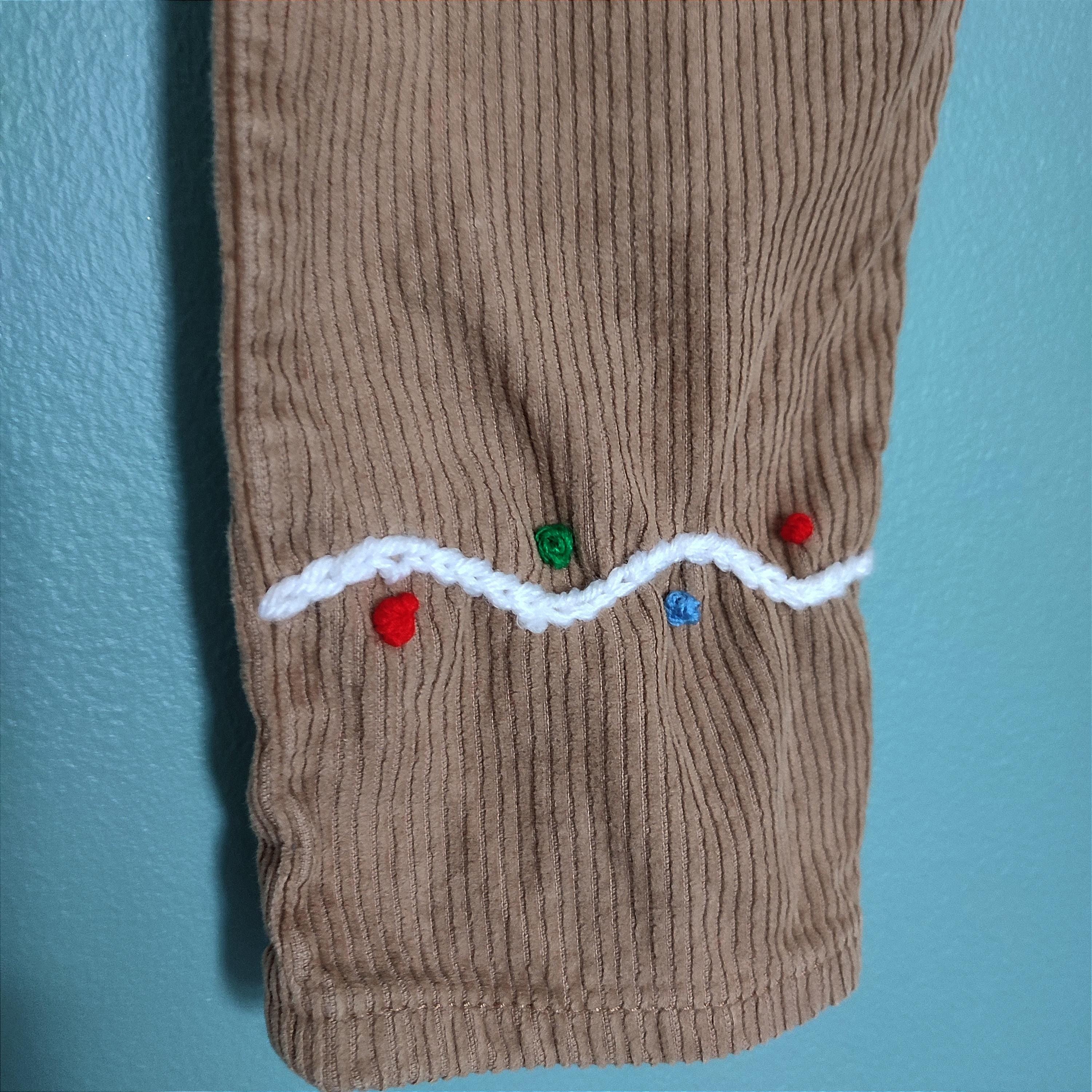 Hand Embroidered Gingerbread Corduroy Christmas Dungarees, 1.5-2 Years