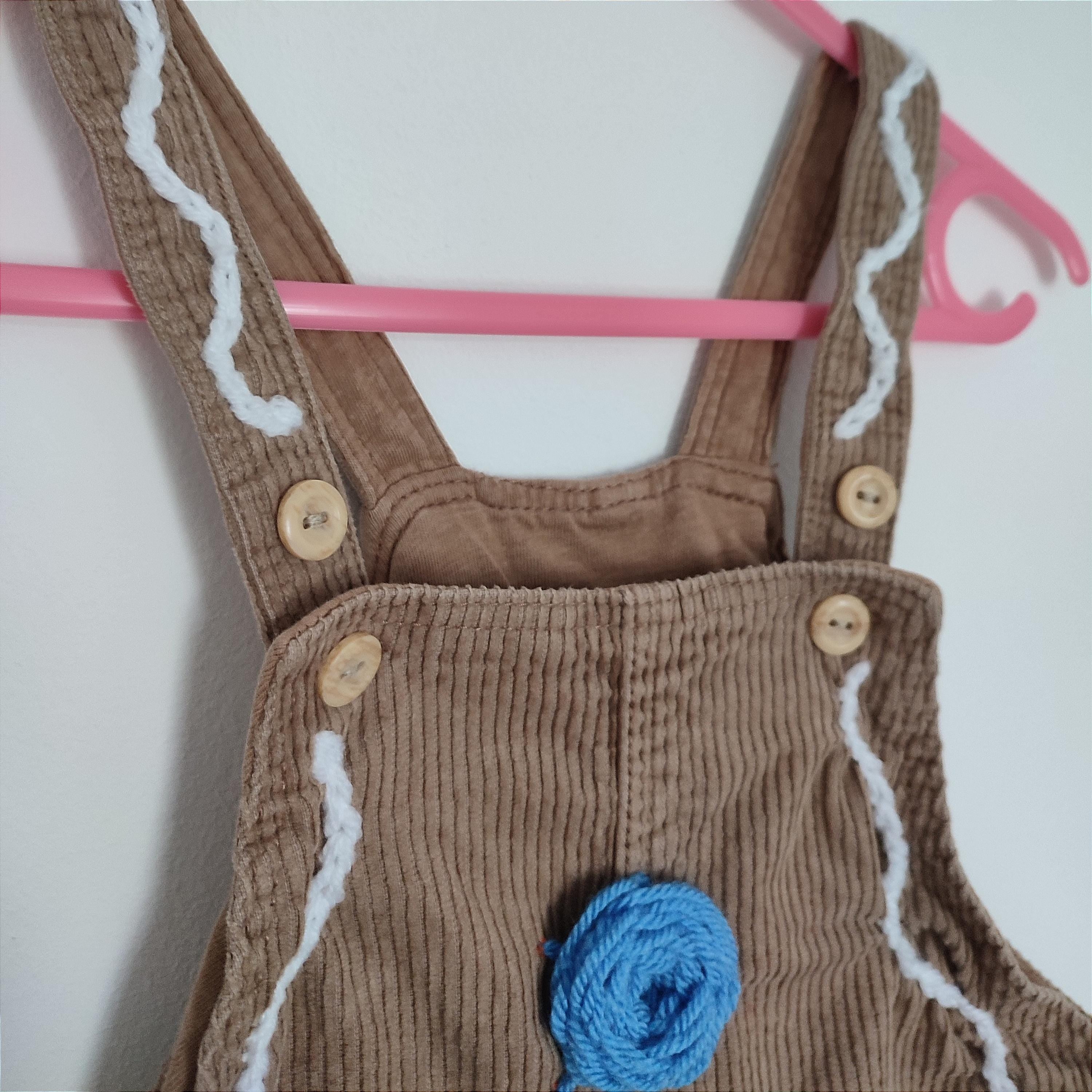 Hand Embroidered Gingerbread Corduroy Christmas Dungarees, 1.5-2 Years