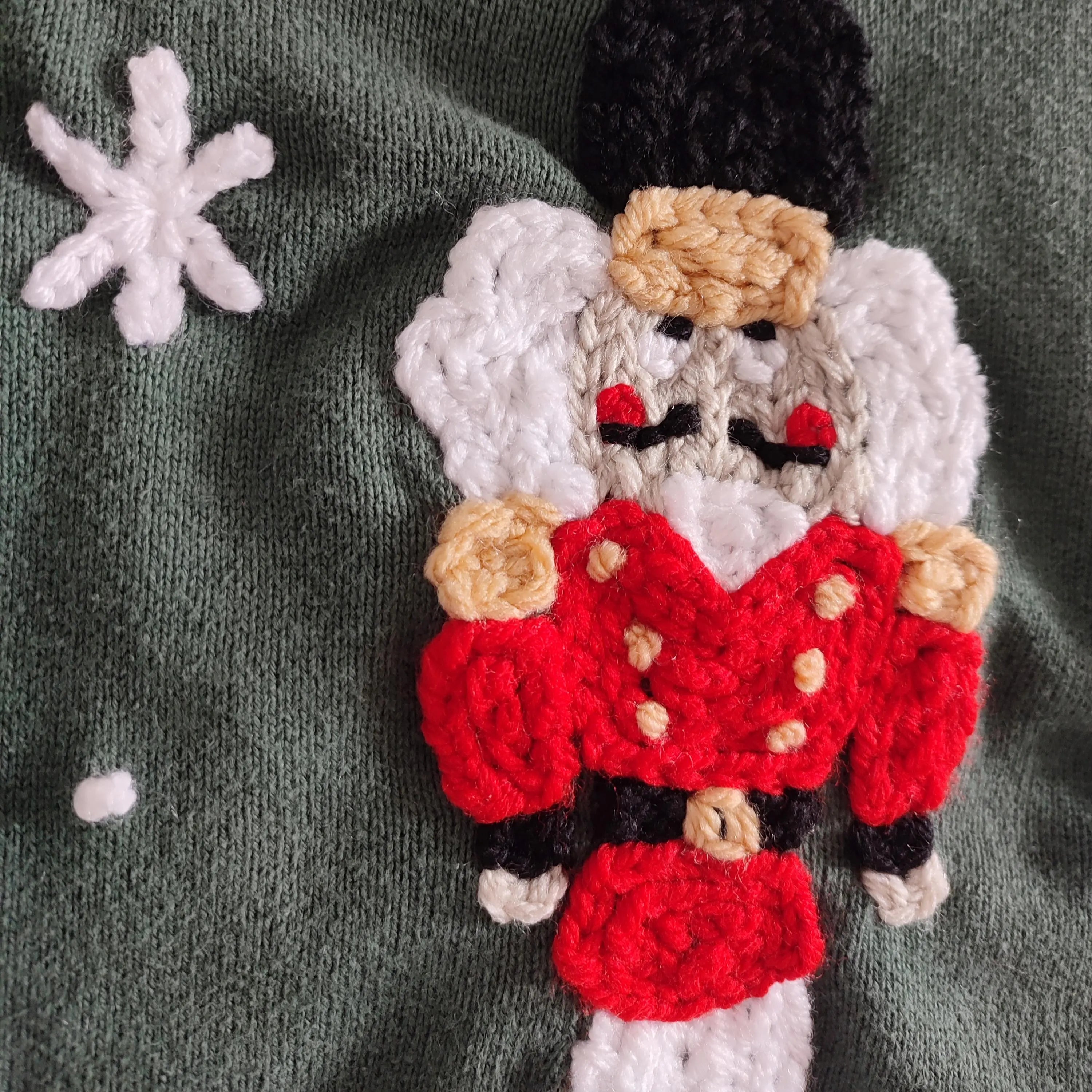 Hand embroidered nutcracker Christmas jumper. Size 1.5-2 years, 18-24 months