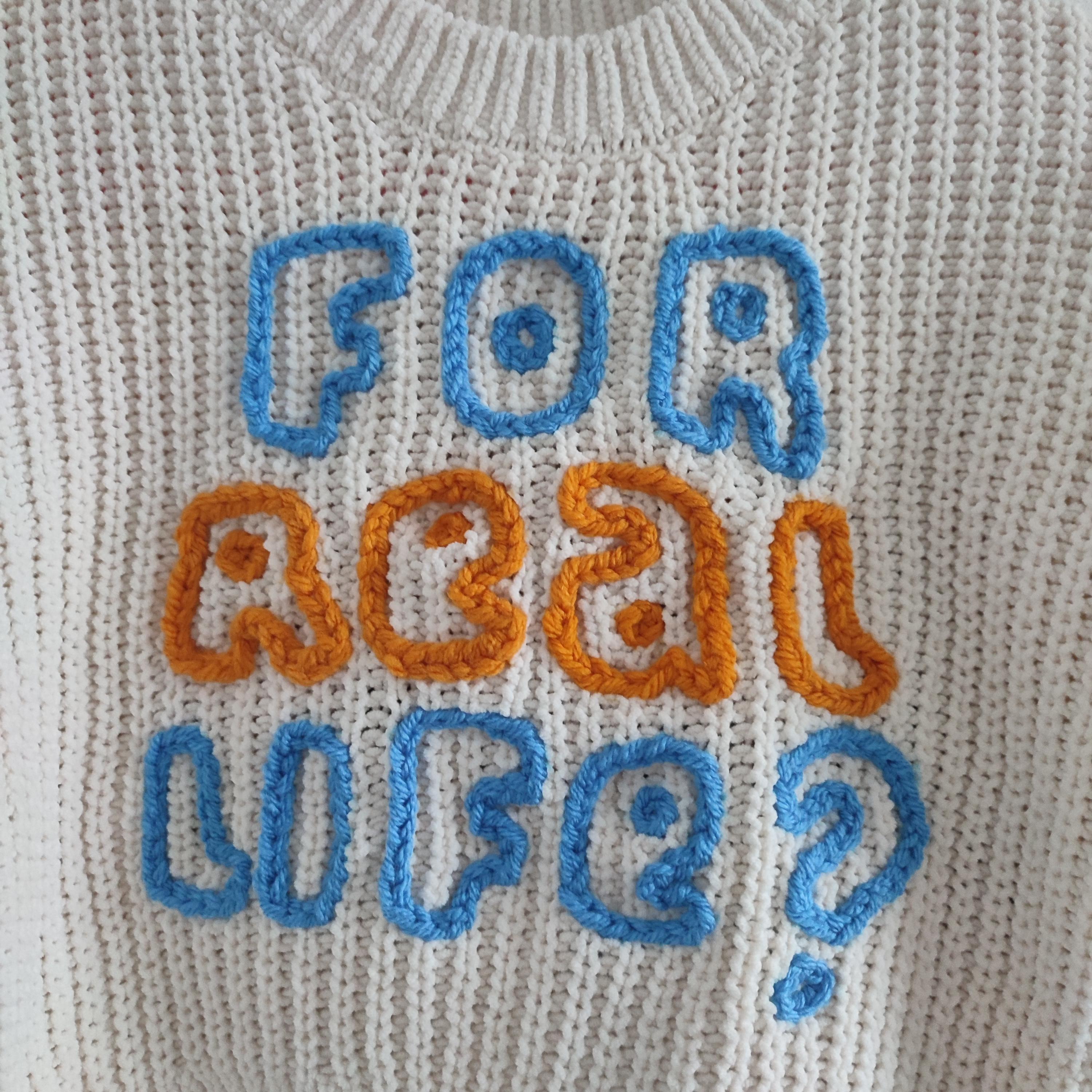 Hand embroidered Bluey for real life jumper. With bluey and bingo! Size 1.5-2 years