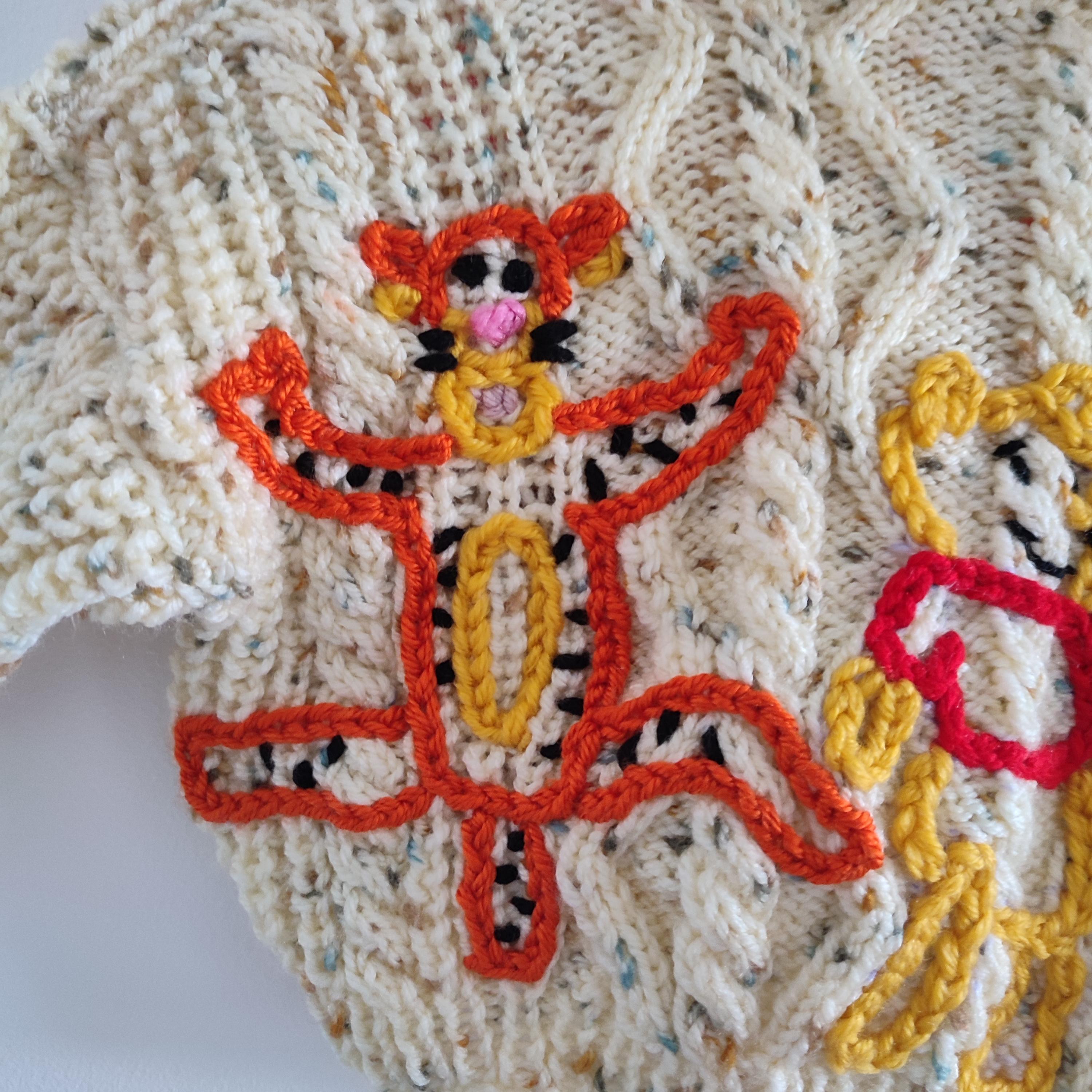 Handmade Embroidered Winnie the Pooh Cardigan, 3-6 Months