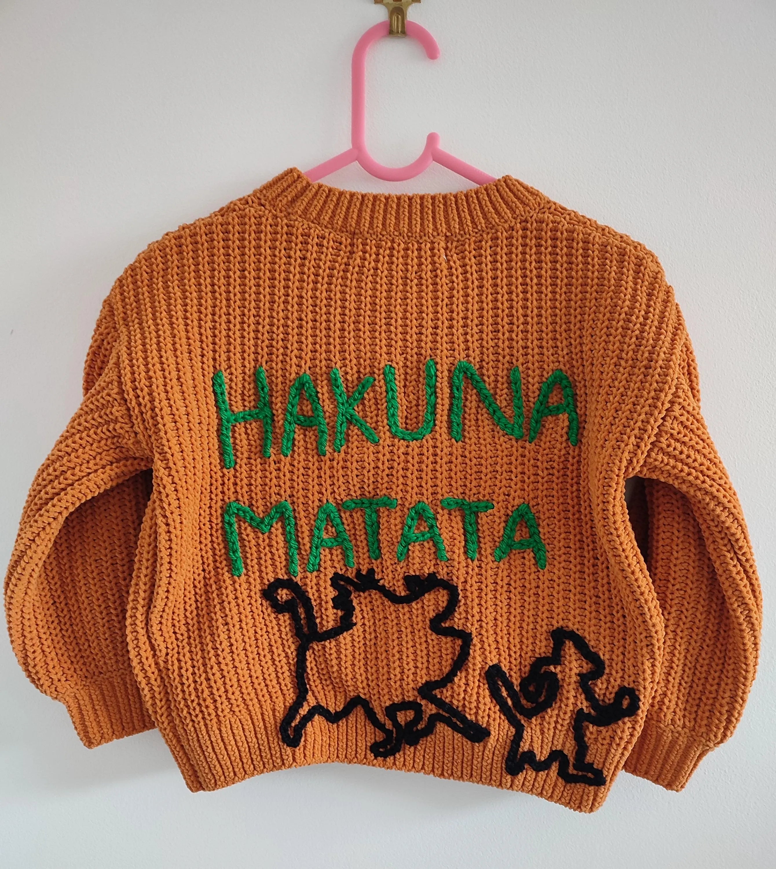 Ready to buy Hand Embroidered Lion King Jumper, Hakuna Matata, Size 2-4 Years