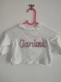 Hand Embroidered Welsh Cariad Cardigan, Newborn Baby Gift (0-3 Months)