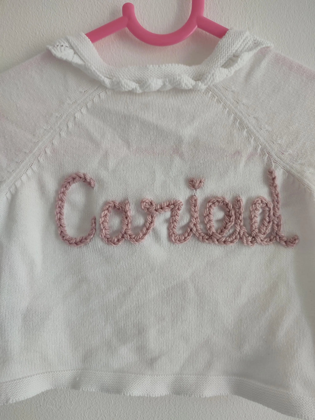 Hand Embroidered Welsh Cariad Cardigan, Newborn Baby Gift (0-3 Months)