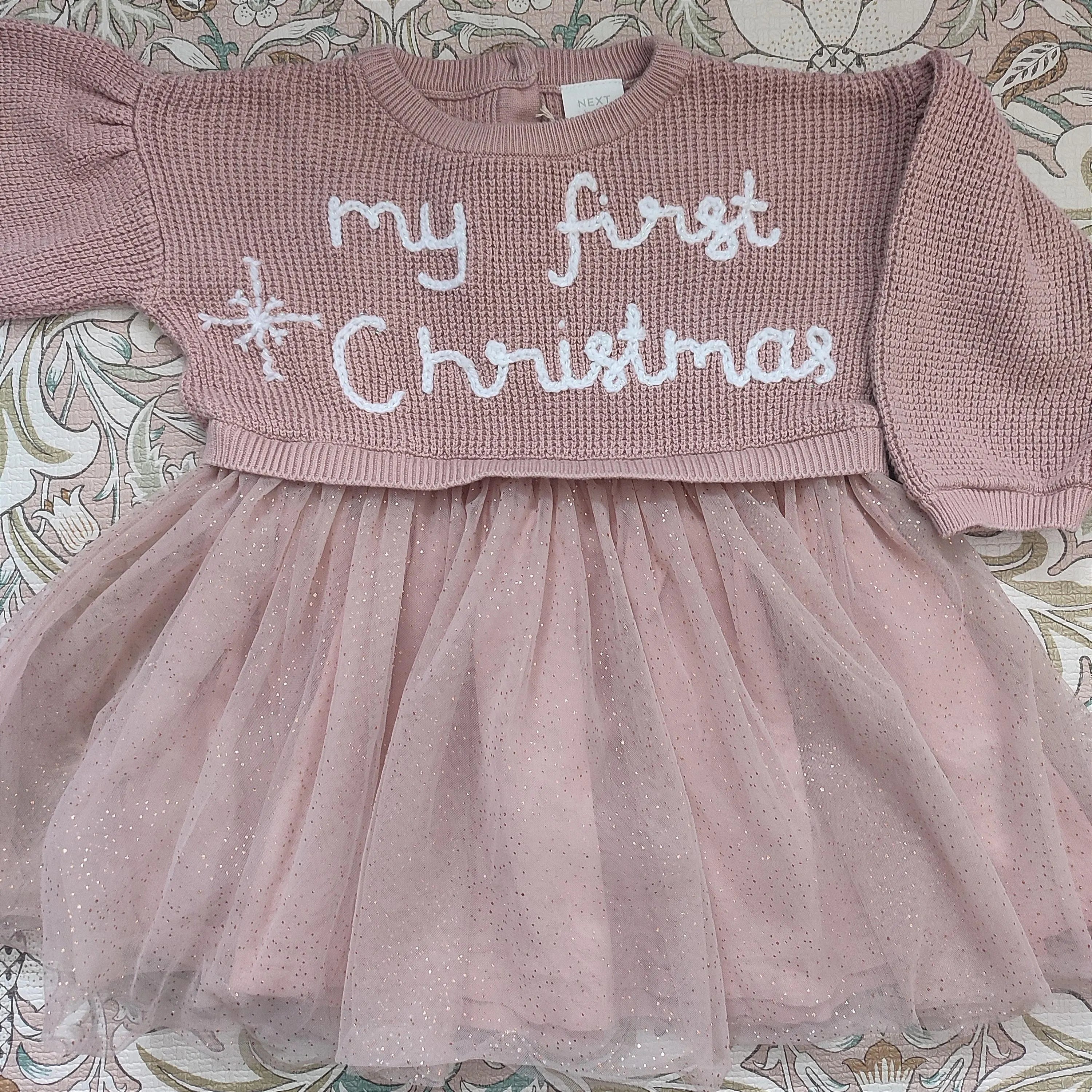 Ready to buy Hand Embroidered My First Christmas Dress, Sparkle Snowflake, 6-9 Months