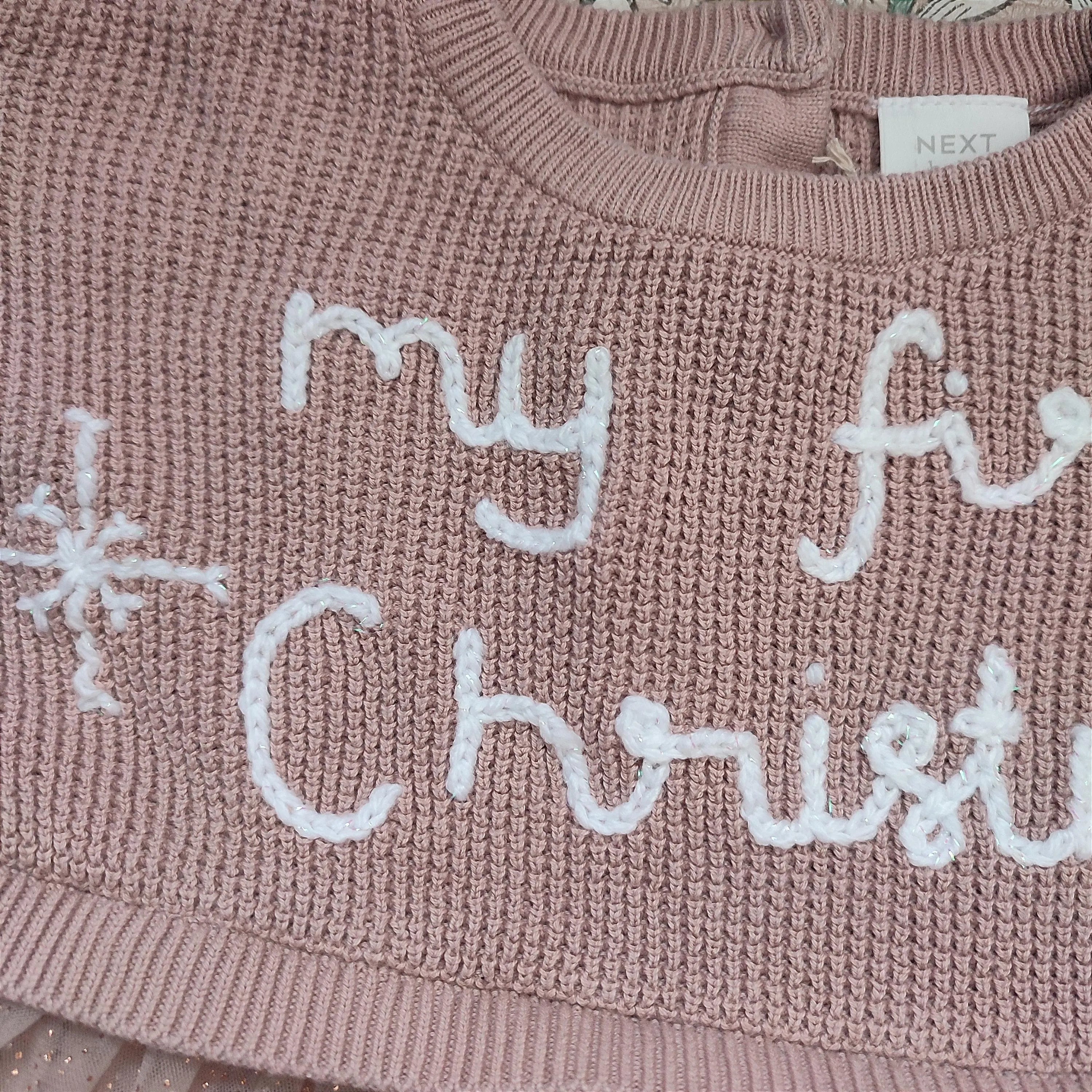 Ready to buy Hand Embroidered My First Christmas Dress, Sparkle Snowflake, 6-9 Months