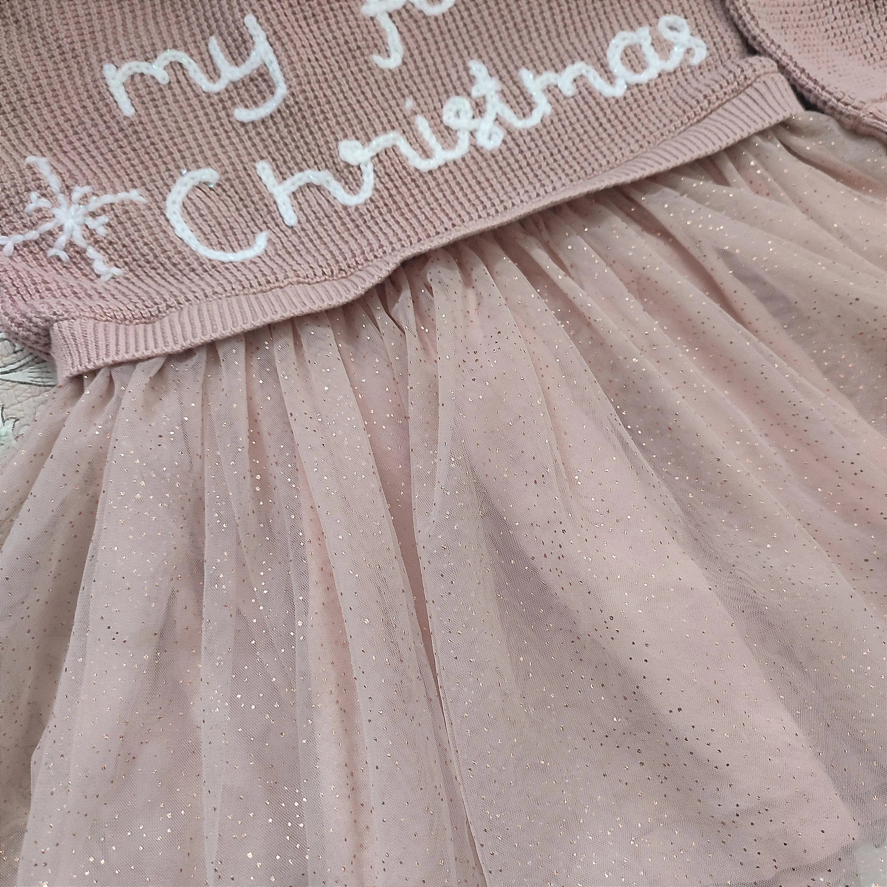 Ready to buy Hand Embroidered My First Christmas Dress, Sparkle Snowflake, 6-9 Months