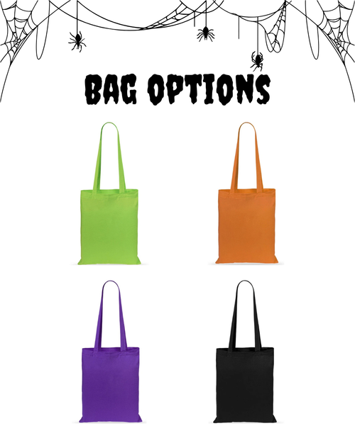 Hand embroidered custom name Halloween trick or treat bags