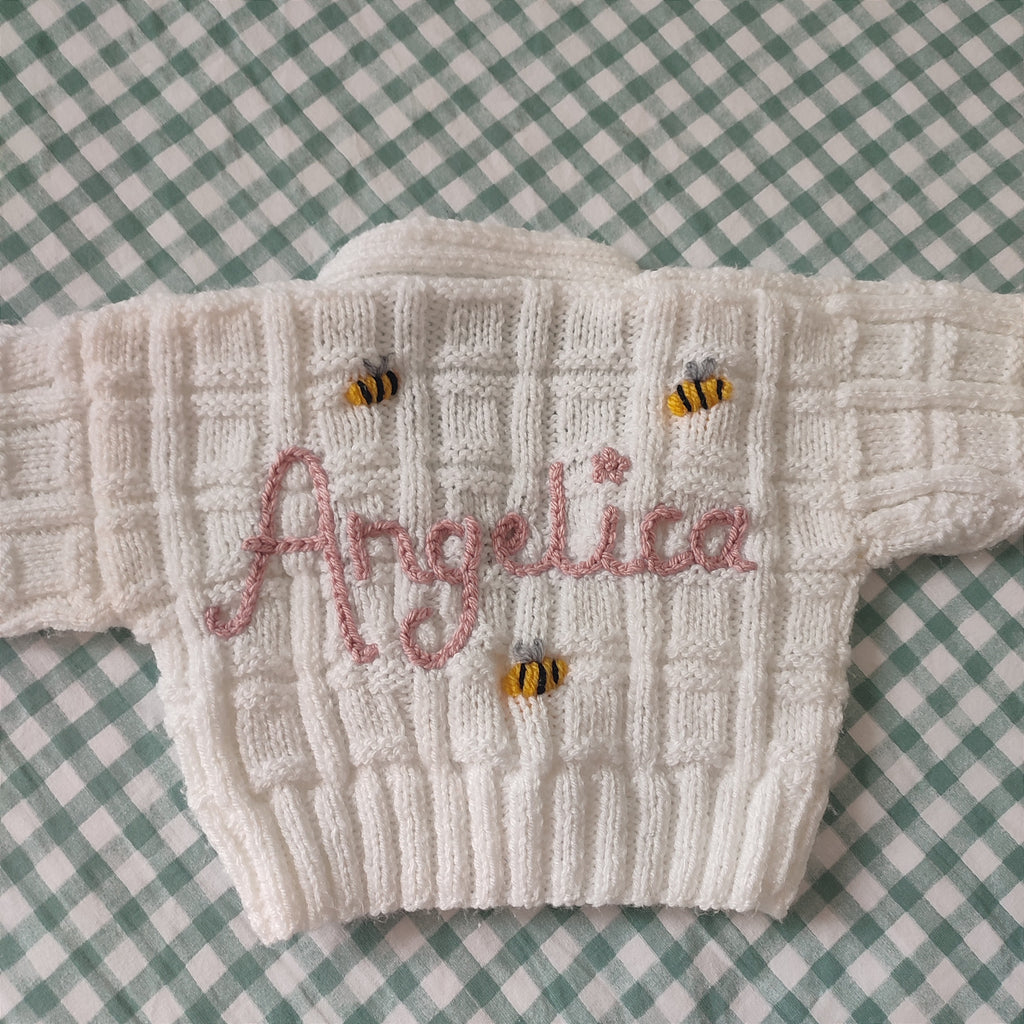 Mystery knit- name + small design