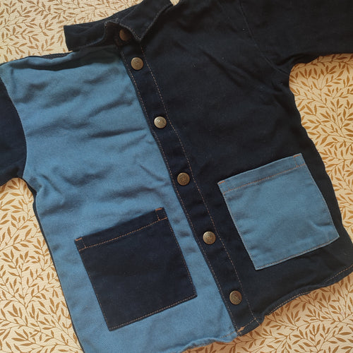 Hand embroidered denim shirt with Cool Kids Club design 2-3 years