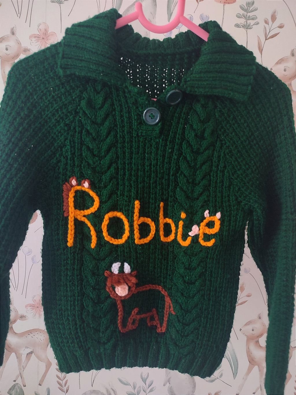 Mystery knit- name + small design